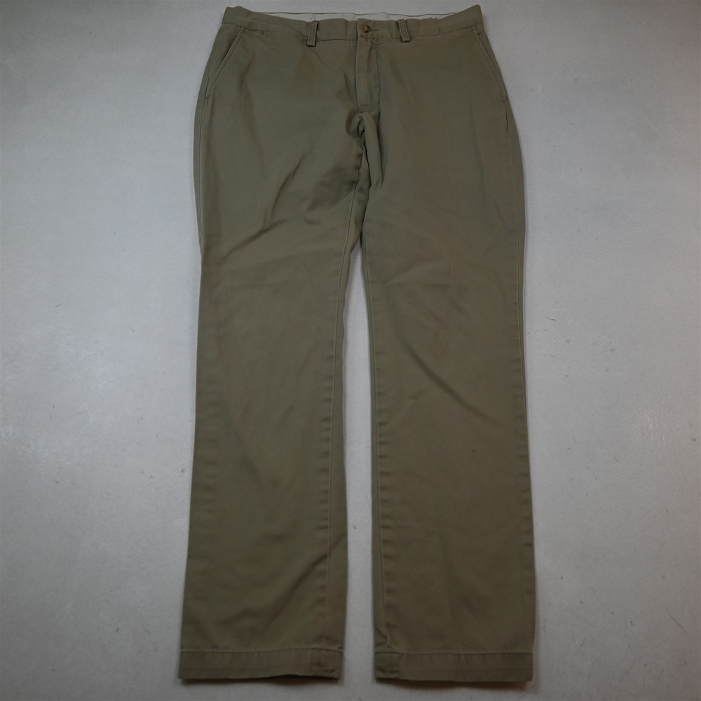 Polo Ralph Lauren 34x32 Khaki 100% Cotton Recent Flat Front Slim Chino Pants